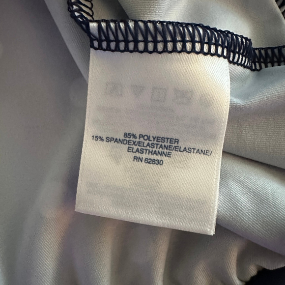 Women’s Lands’ End Navy Polka Dot Swim Shirt Tee M Swimwear Tie Knot Detail - Picture 4 of 6